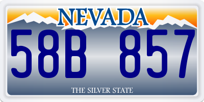 NV license plate 58B857