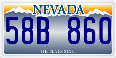 NV license plate 58B860