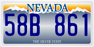 NV license plate 58B861