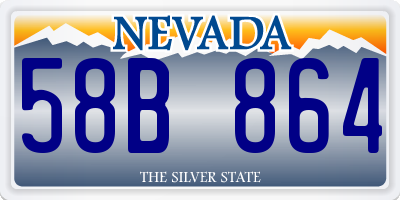 NV license plate 58B864