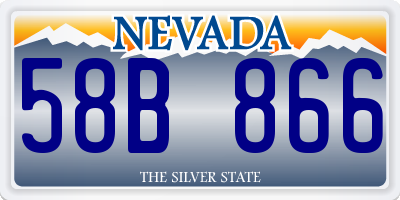 NV license plate 58B866