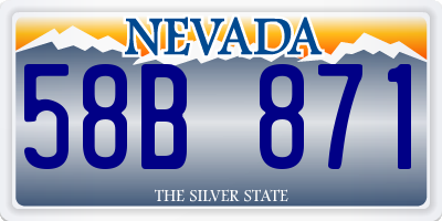 NV license plate 58B871