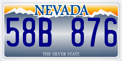 NV license plate 58B876
