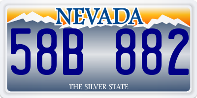 NV license plate 58B882