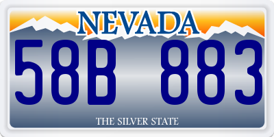 NV license plate 58B883