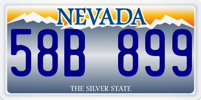 NV license plate 58B899