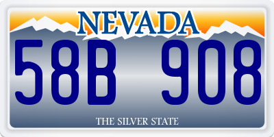 NV license plate 58B908