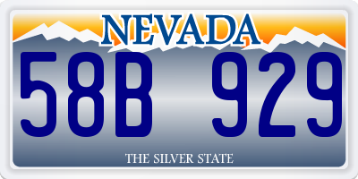 NV license plate 58B929