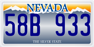 NV license plate 58B933