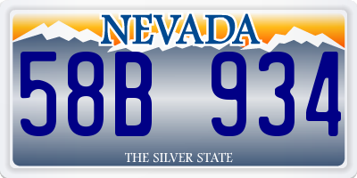 NV license plate 58B934