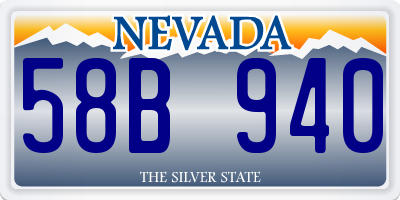 NV license plate 58B940