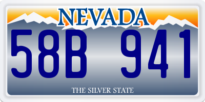 NV license plate 58B941