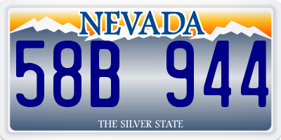 NV license plate 58B944