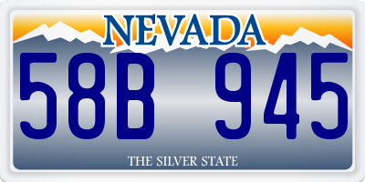 NV license plate 58B945