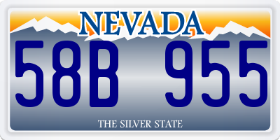 NV license plate 58B955