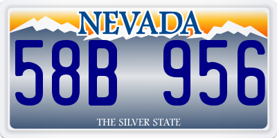 NV license plate 58B956