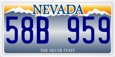 NV license plate 58B959