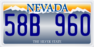 NV license plate 58B960