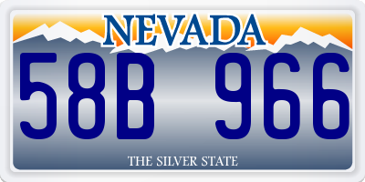 NV license plate 58B966