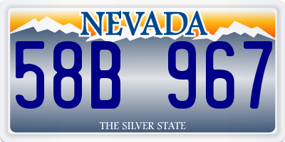 NV license plate 58B967