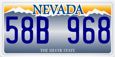 NV license plate 58B968