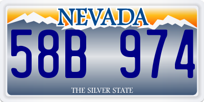 NV license plate 58B974