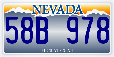 NV license plate 58B978