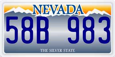 NV license plate 58B983