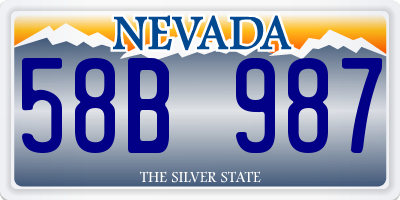 NV license plate 58B987