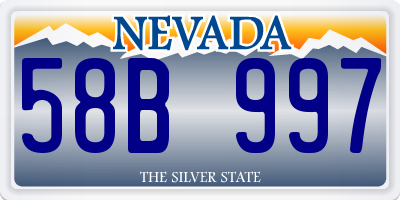 NV license plate 58B997