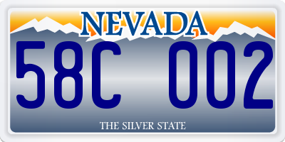 NV license plate 58C002