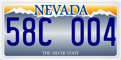 NV license plate 58C004