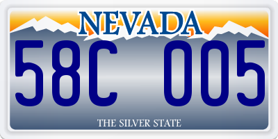 NV license plate 58C005