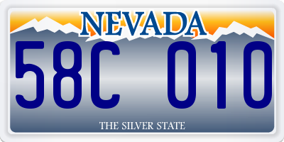 NV license plate 58C010