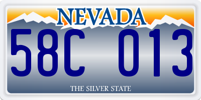 NV license plate 58C013