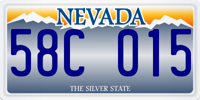 NV license plate 58C015