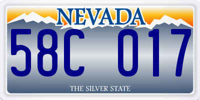 NV license plate 58C017