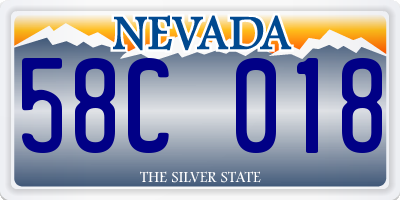 NV license plate 58C018