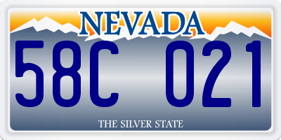 NV license plate 58C021