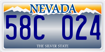 NV license plate 58C024