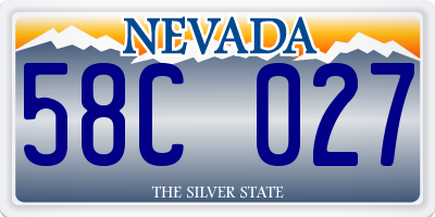 NV license plate 58C027