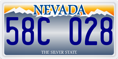 NV license plate 58C028