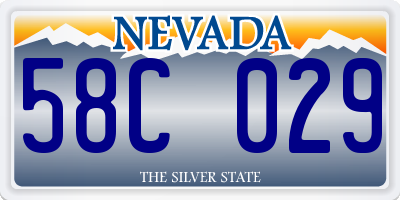 NV license plate 58C029