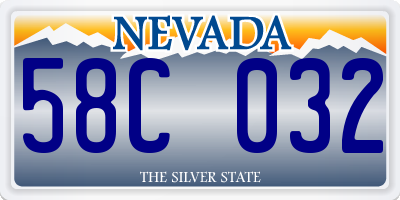NV license plate 58C032