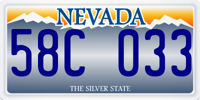 NV license plate 58C033