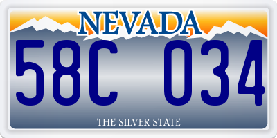 NV license plate 58C034