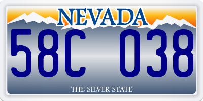 NV license plate 58C038