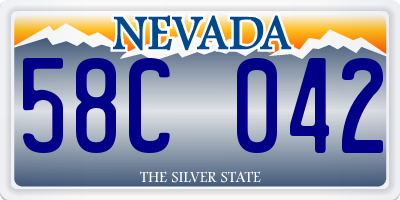NV license plate 58C042