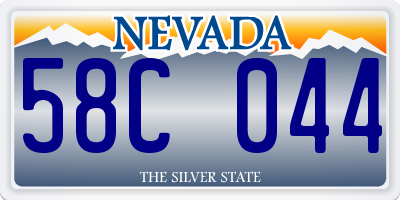 NV license plate 58C044