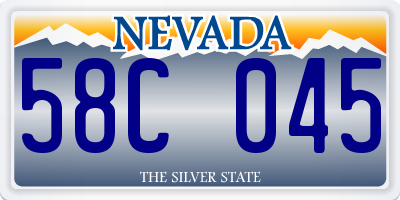 NV license plate 58C045